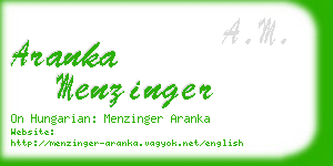 aranka menzinger business card